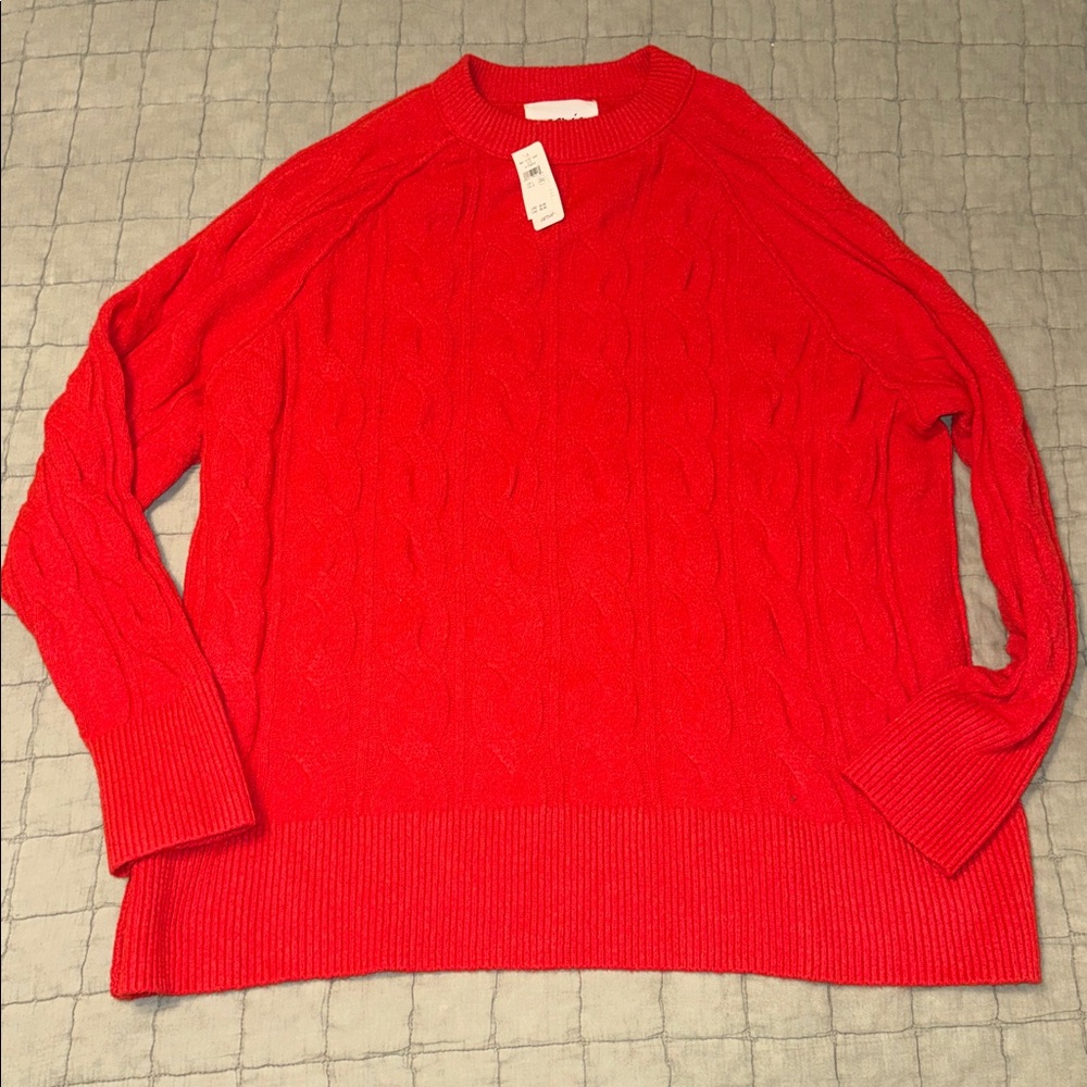 Aerie Bright Red Crewneck Sweater